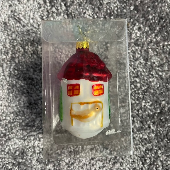 Birdhouse & Bird Glass Medallion Collection Ornament By Kurt Adler NEW - Picture 1 of 6
